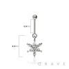 316L SURGICAL STEEL CZ FLORAL MARQUISE FLOWER BURST VERTICAL HELIX STUD